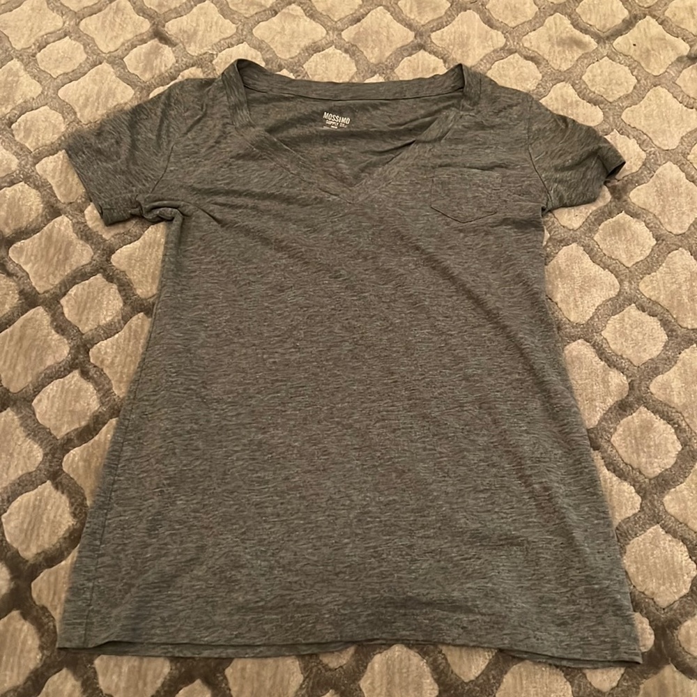 Grey V Neck T Shirt